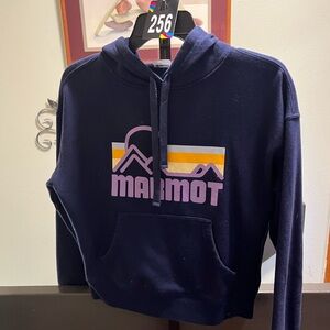 Marmot Women's Dark Blue Hoodie with Logo Size PS #256DADO